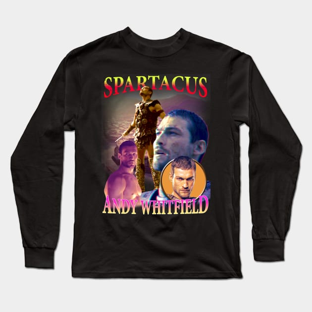 Spartacus Andy Whitfield Bootleg Long Sleeve T-Shirt by RetroVania